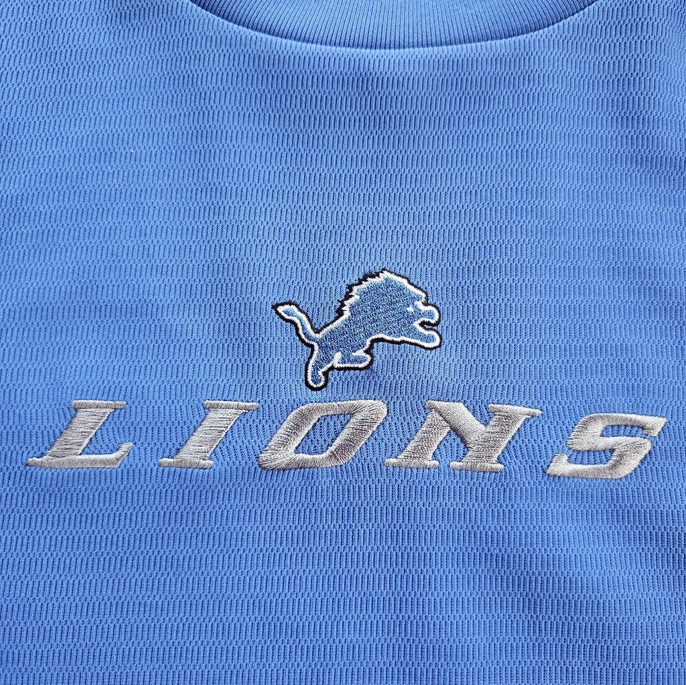 NFL Team Apparel Detroit Lions Mens 2XL Blue & Gray Long Sleeve Shirt Football - Picture 2 of 8